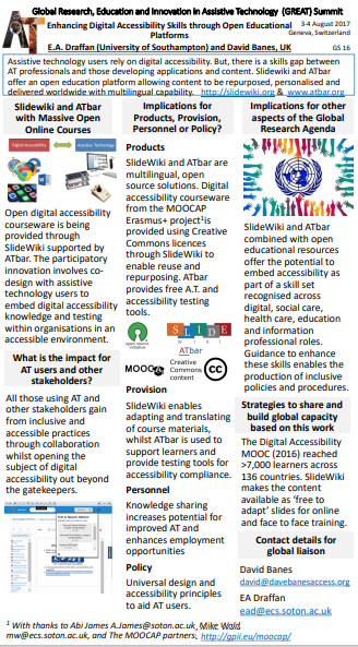 GS 16 - Enhancing Digital Accessibility Skills through Open Educational 
Platforms